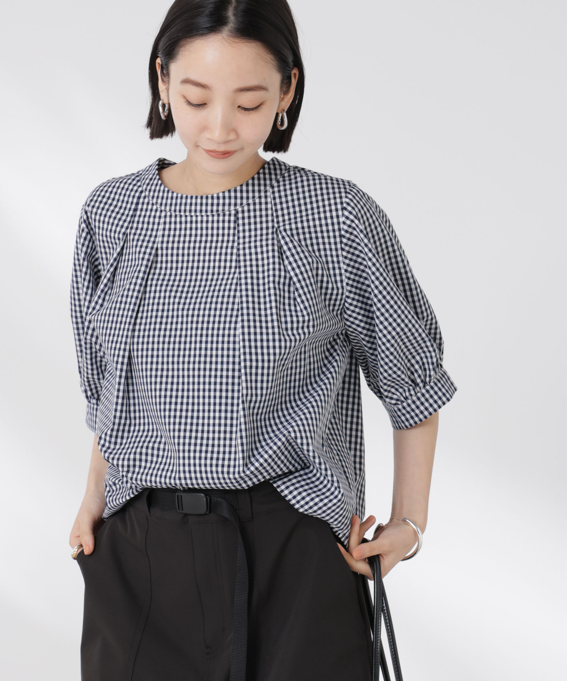nano･universe「ボリュームスリーブタックブラウス」|シャツ・ブラウス|パターン32