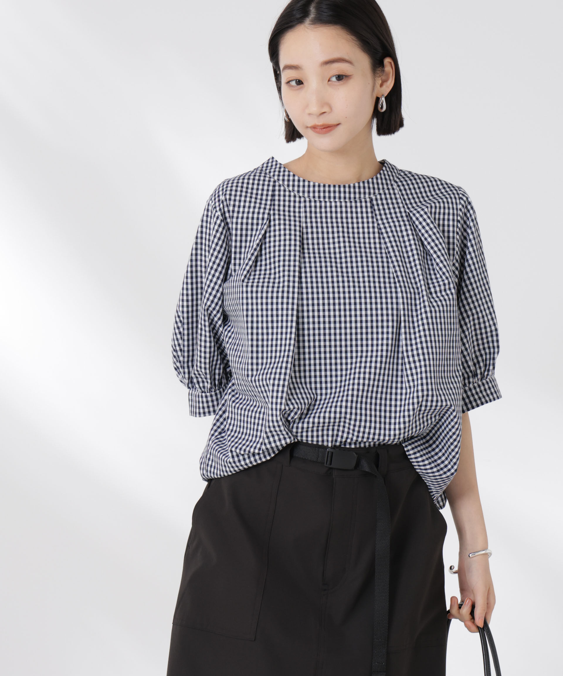nano･universe「ボリュームスリーブタックブラウス」|シャツ・ブラウス|