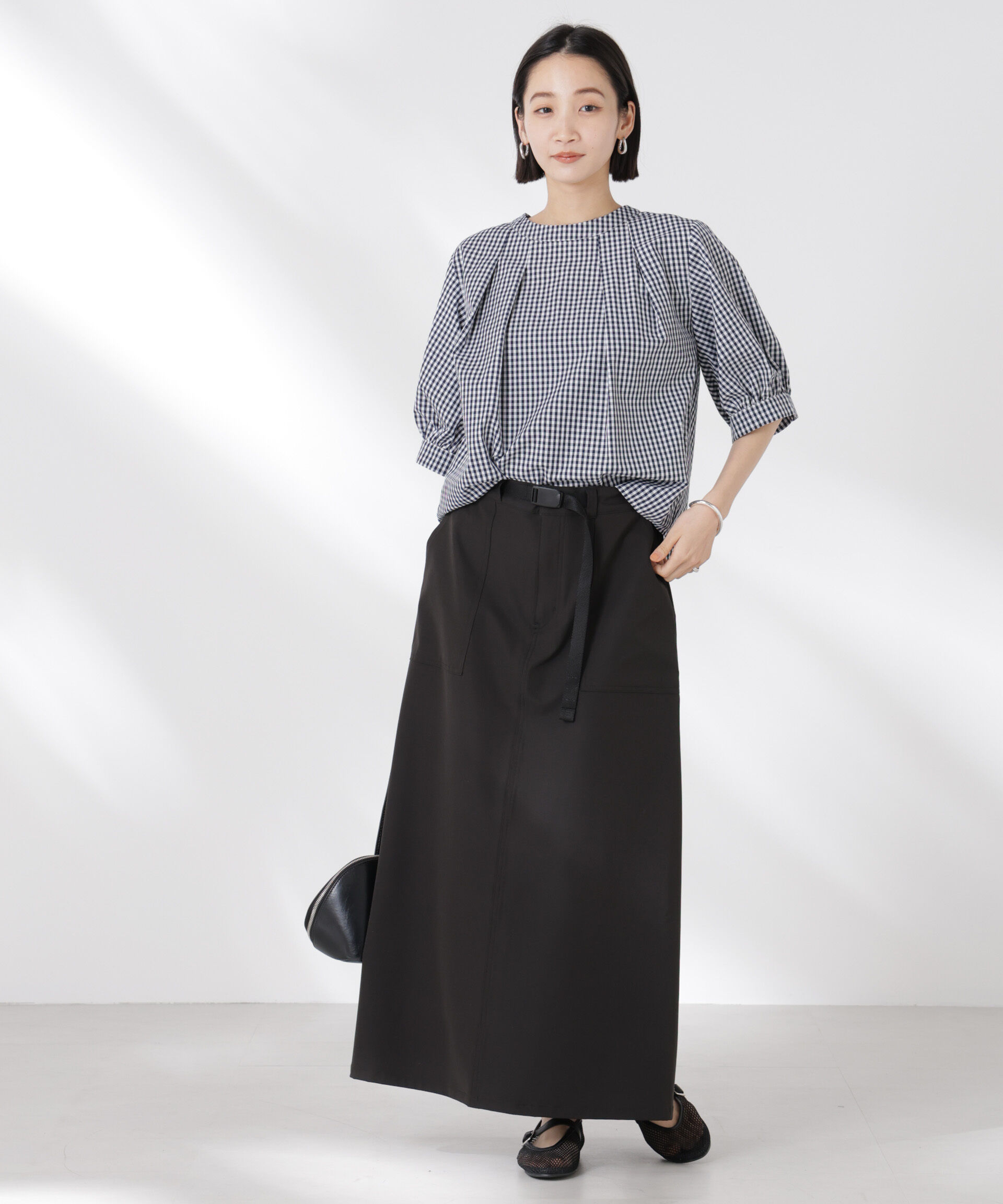 nano･universe「ボリュームスリーブタックブラウス」|シャツ・ブラウス|