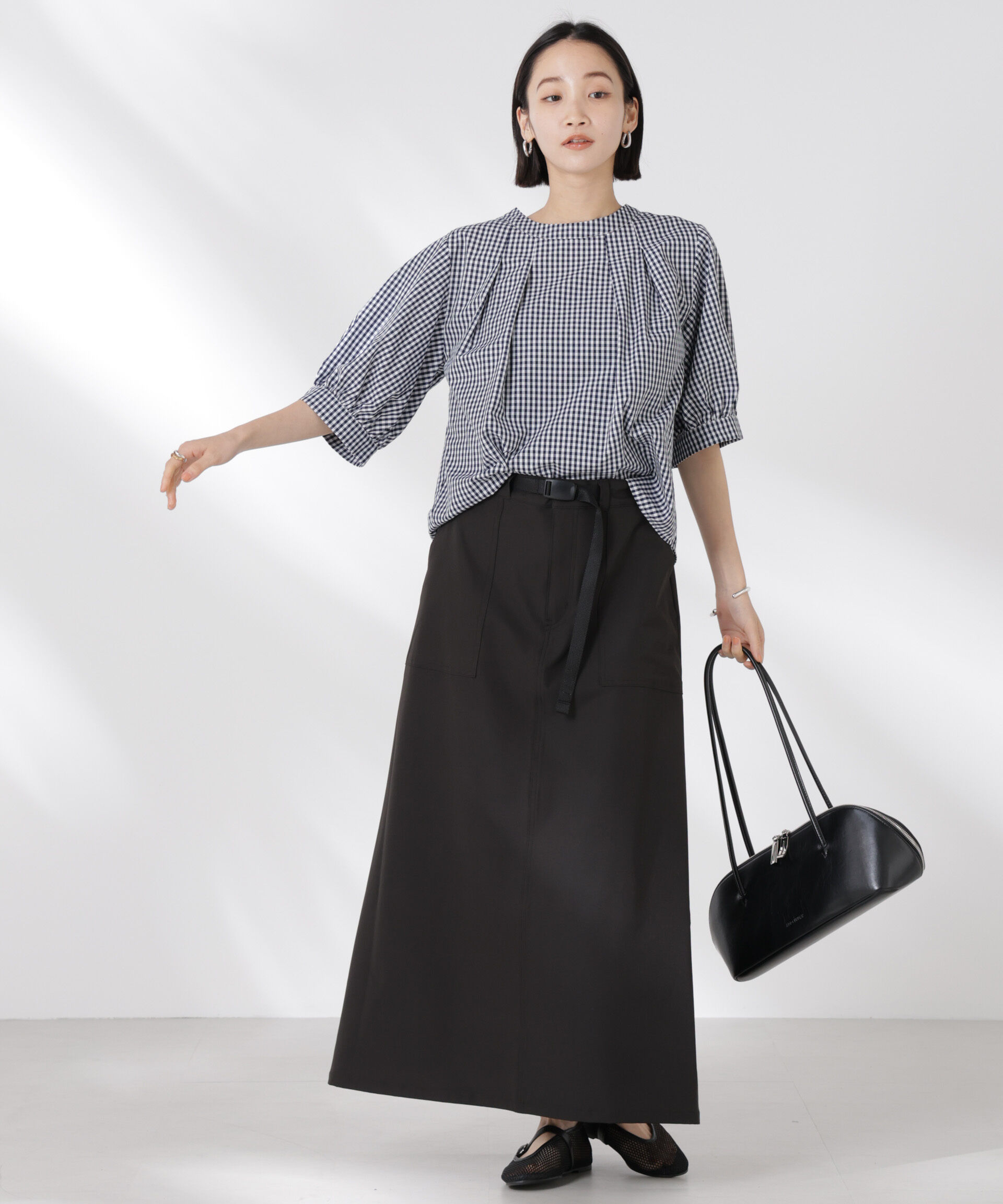 nano･universe「ボリュームスリーブタックブラウス」|シャツ・ブラウス|