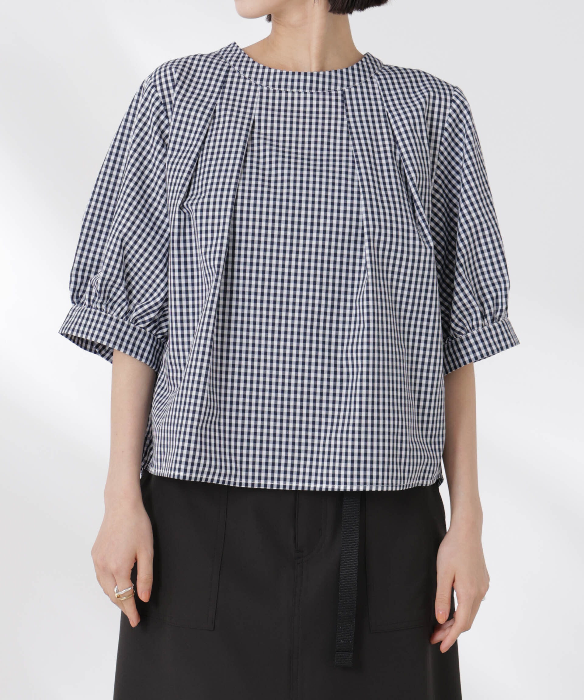 nano･universe「ボリュームスリーブタックブラウス」|シャツ・ブラウス|