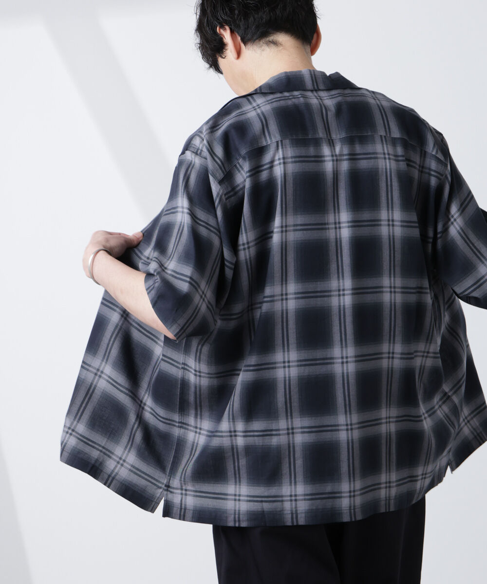 nano･universe「オリジナルパターンオンブレーシャツ 半袖」|シャツ・ブラウス|