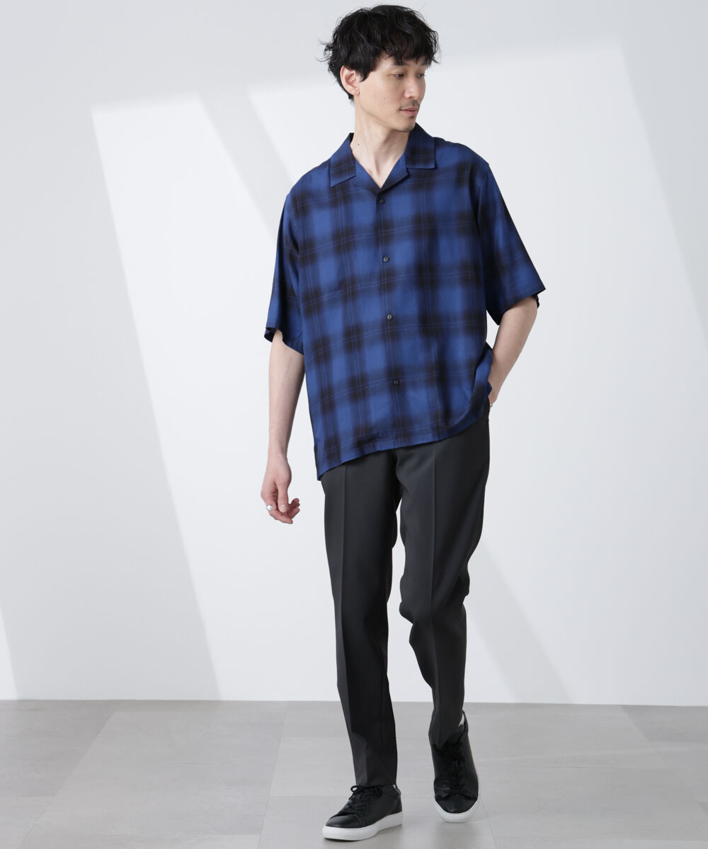 nano･universe「オリジナルパターンオンブレーシャツ 半袖」|シャツ・ブラウス|