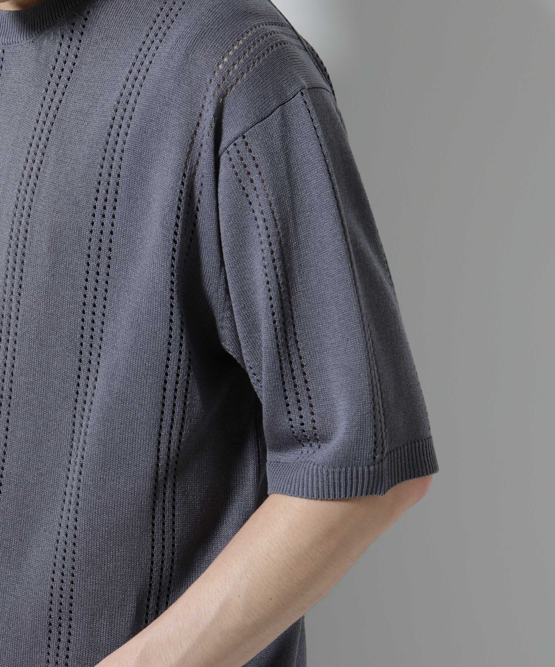 nano･universe「アイレットニット 半袖」|ニット・セーター|