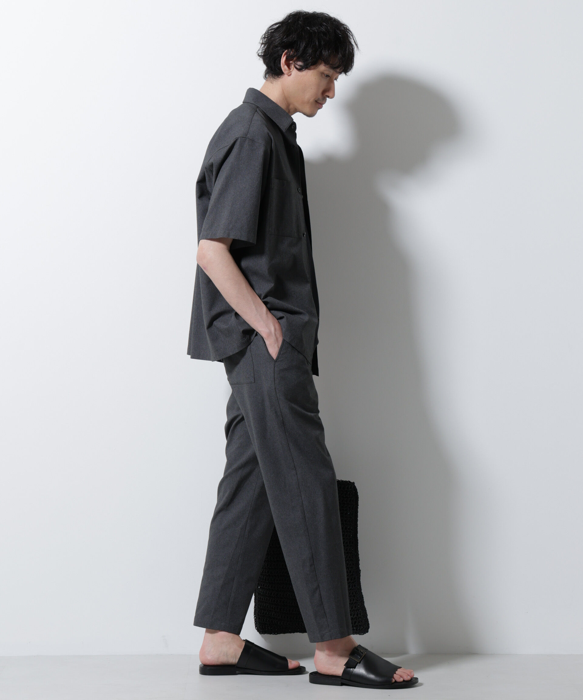 nano･universe「DotAir(R)ミニホールストレッチシャツ半袖/吸水速乾(セットアップ可)」|シャツ・ブラウス|