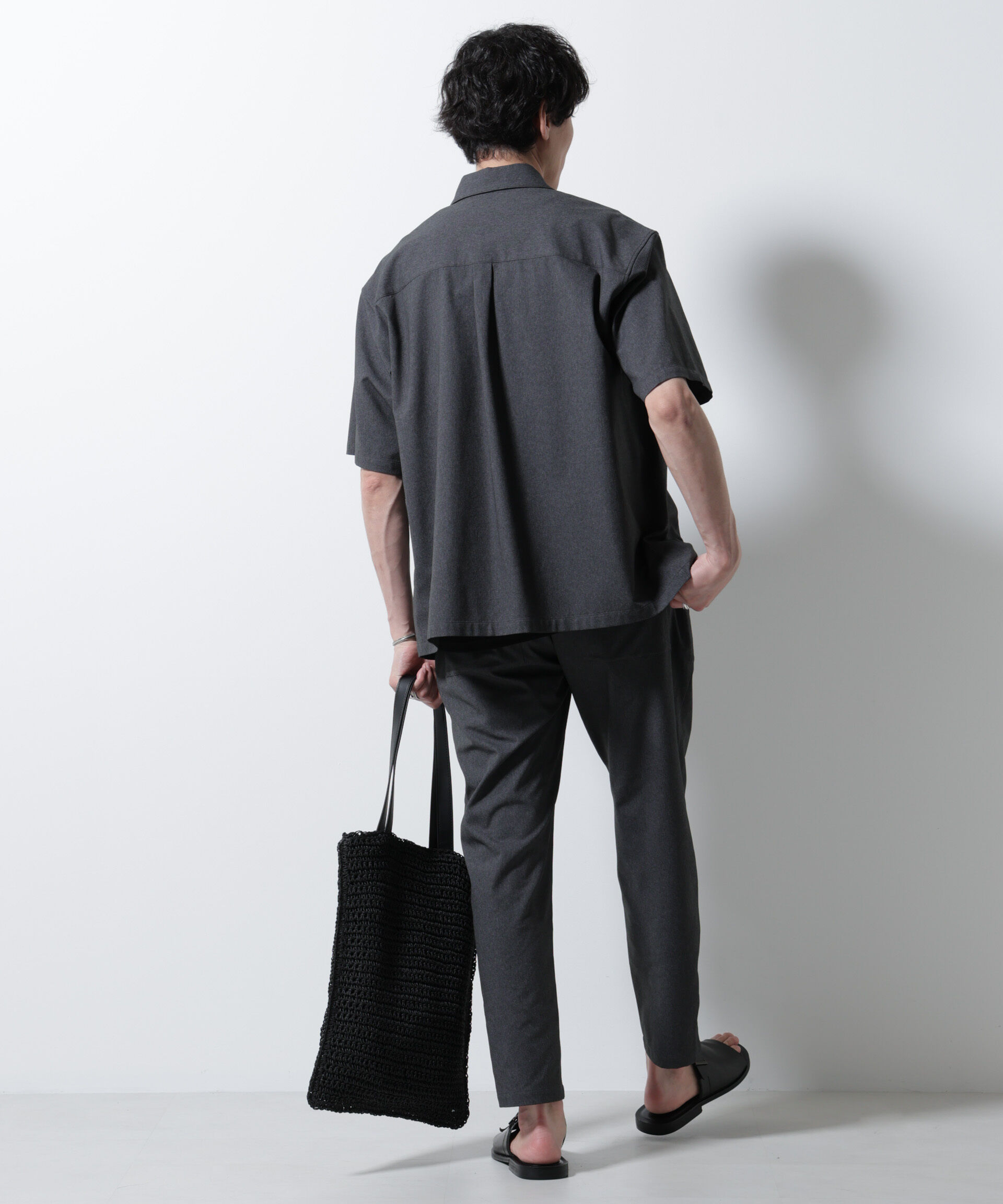 nano･universe「DotAir(R)ミニホールストレッチシャツ半袖/吸水速乾(セットアップ可)」|シャツ・ブラウス|