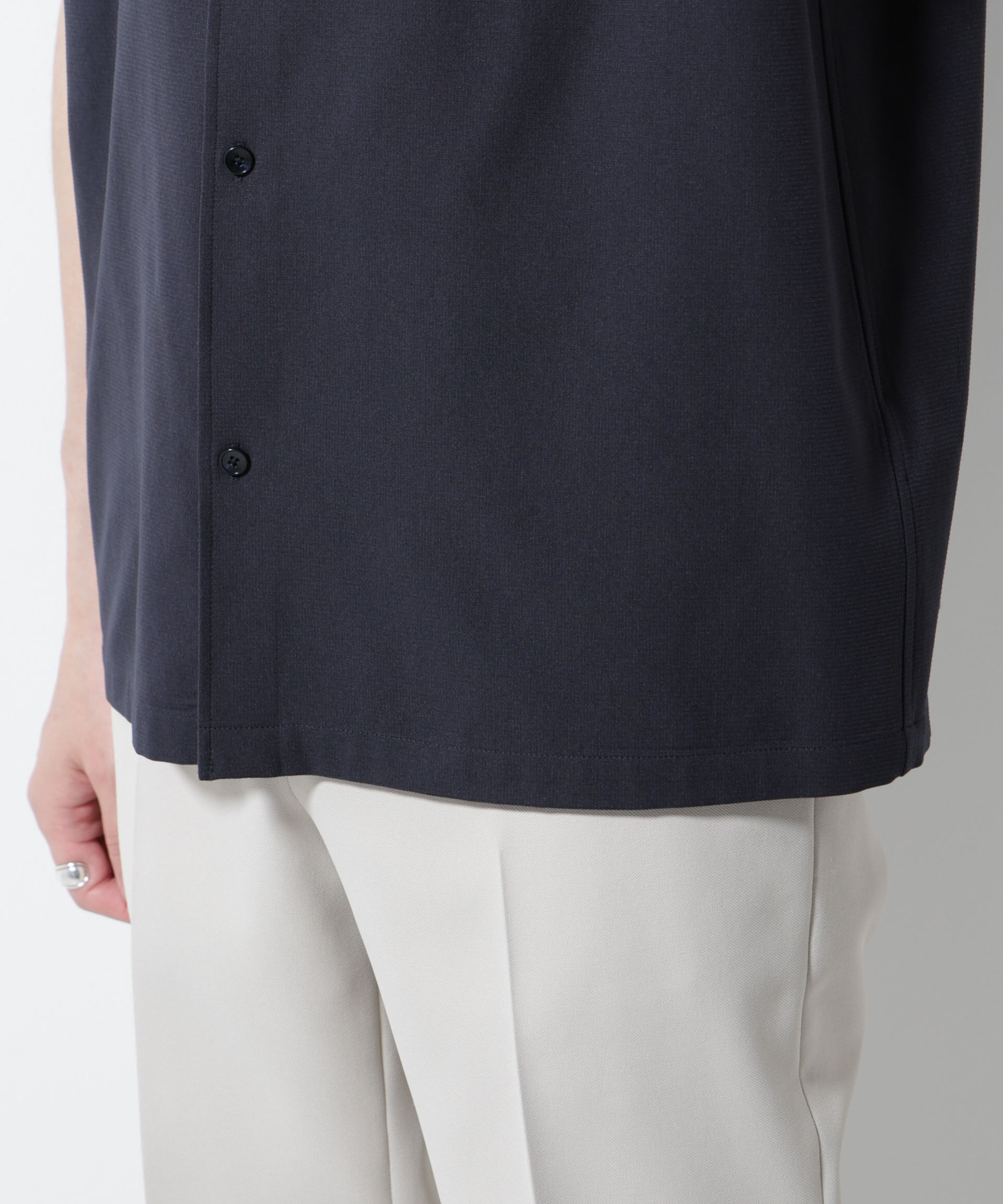 nano･universe「DotAir(R)ミニホールストレッチシャツ半袖/吸水速乾(セットアップ可)」|シャツ・ブラウス|