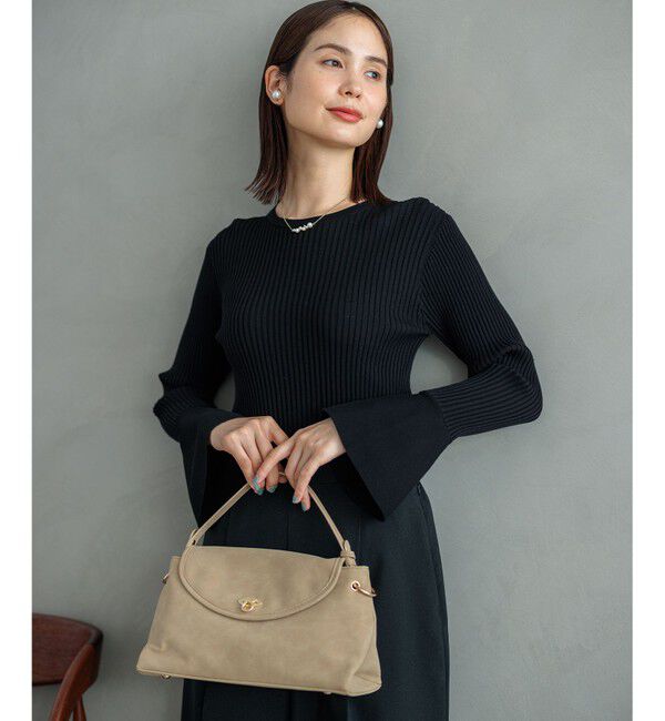 組曲「スエードライク トップハンドルバッグ」|ショルダー・メッセンジャー|ベージュ系