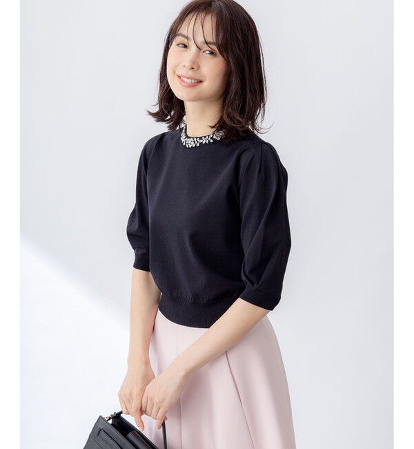 組曲「【WEB限定】ビジューパフスリーブ ニット」|ニット・セーター|