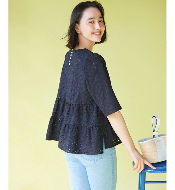 組曲「【新色追加】エンブロイダリーレースフリル ブラウス」|シャツ・ブラウス|ブラック系