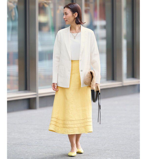 自由区「【XSサイズ～/洗える/セット可】エンブロイダリーリネン フレアスカート」|スカート|