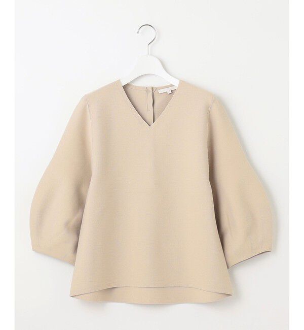 自由区「【セットアップ対応・洗える】ポリエステルホールガーメントバルーンスリーブ ニット」|ニット・セーター|ベージュ系