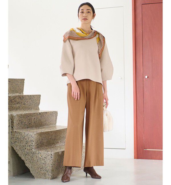 自由区「【セットアップ対応・洗える】ポリエステルホールガーメントバルーンスリーブ ニット」|ニット・セーター|