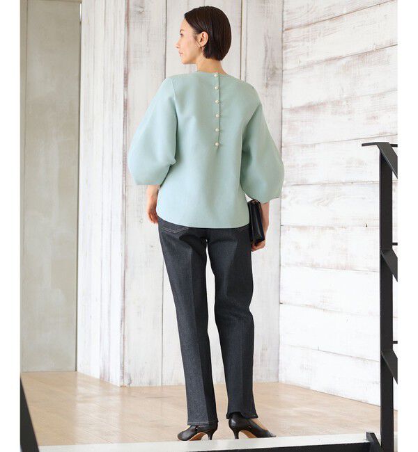 自由区「【セットアップ対応・洗える】ポリエステルホールガーメントバルーンスリーブ ニット」|ニット・セーター|