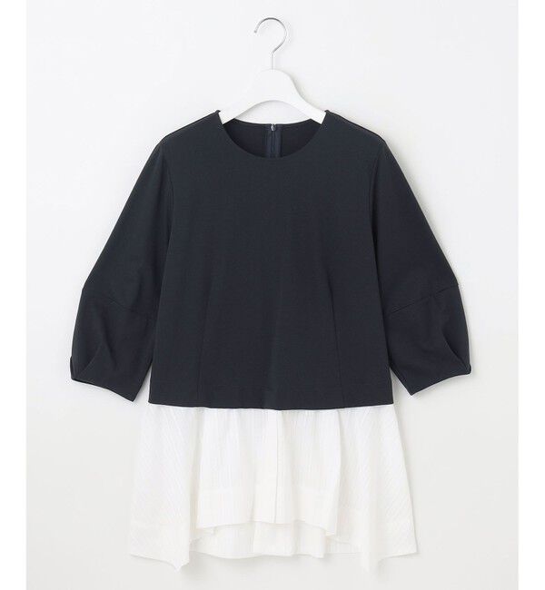 自由区「【洗える】カラミストライプコンビジャージ トップス」|Tシャツ・カットソー|