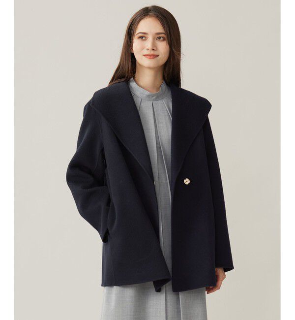 自由区「ウールリバーショート コート」|その他|ネイビー