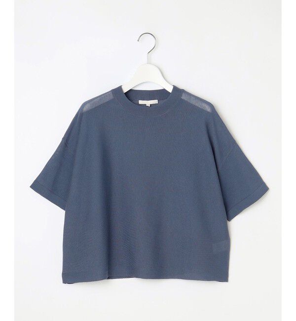 自由区「【アンサンブル対応・洗える】ドライシアーファインゲージクロップド丈 ニット」|ニット・セーター|