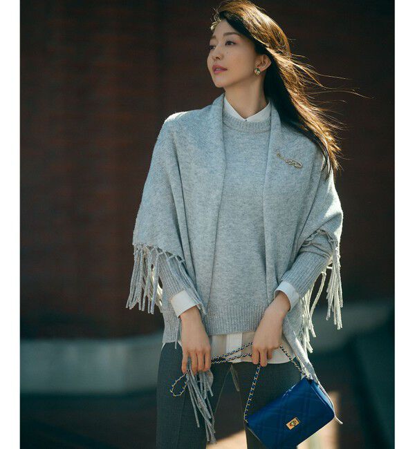 23区「ウールカシミヤ トライアングル ストール」|ストール|ﾗｲﾄｸﾞﾚ