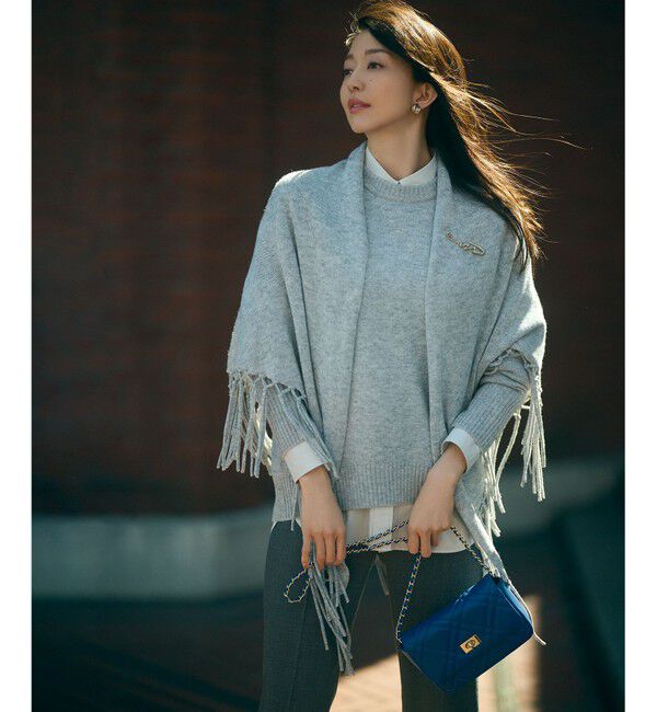 23区「ウールカシミヤ トライアングル ストール」|ストール|