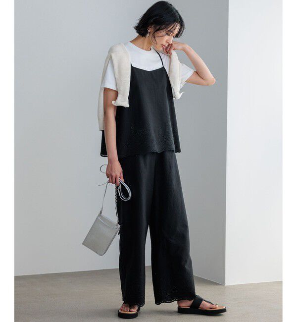 23区「【洗える】リネンエンブロイダリー キャミソール ブラウス」|シャツ・ブラウス|