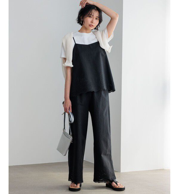 23区「【洗える】リネンエンブロイダリー キャミソール ブラウス」|シャツ・ブラウス|