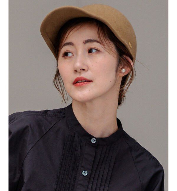 23区「【見上愛さん着用】フェルト キャップ」|キャップ・キャスケット|キャメル系