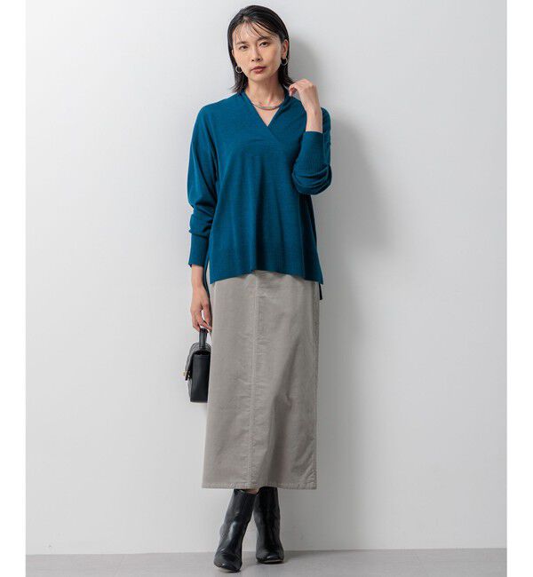 23区「【洗える】23区DENIM ベルベットストレッチ Aライン スカート」|スカート|