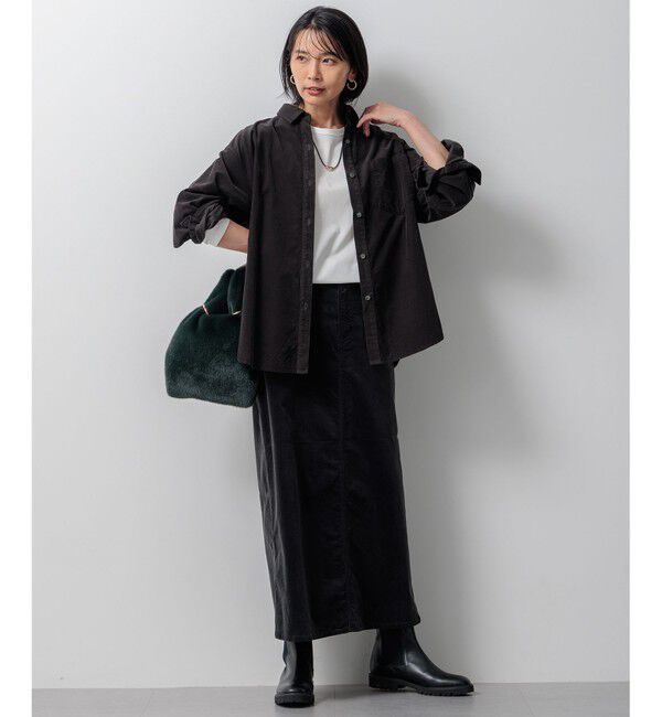 23区「【洗える】23区DENIM ベルベットストレッチ Aライン スカート」|スカート|