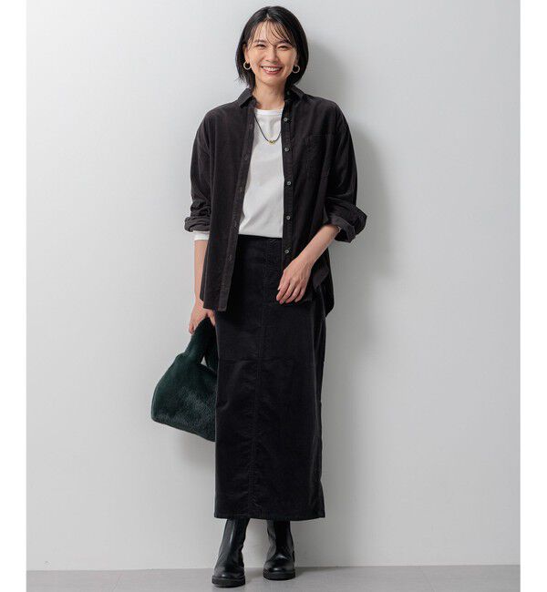 23区「【洗える】23区DENIM ベルベットストレッチ Aライン スカート」|スカート|