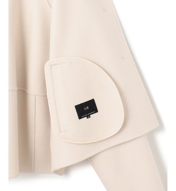 23区「ウールリバー ノーカラーコート」|ノーカラーコート|