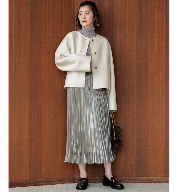 23区「ウールリバー ノーカラーコート」|ノーカラーコート|