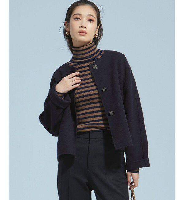 23区「ウールリバー ノーカラーコート」|ノーカラーコート|ﾀﾞｰｸﾈｲ