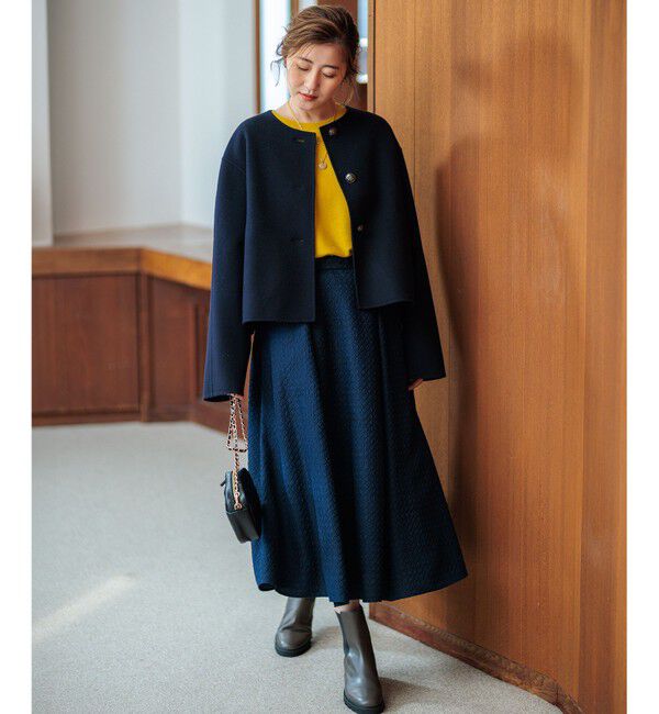 23区「ウールリバー ノーカラーコート」|ノーカラーコート|