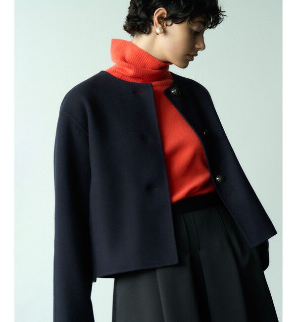 23区「ウールリバー ノーカラーコート」|ノーカラーコート|