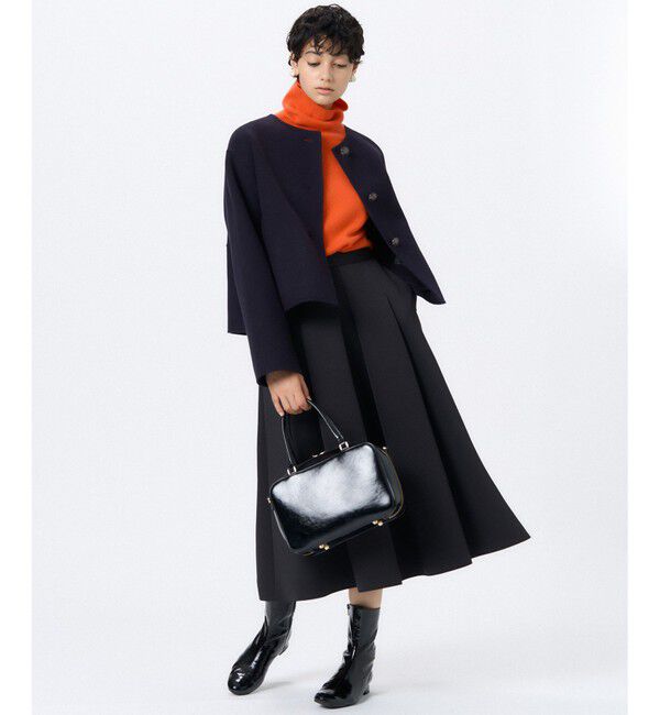 23区「ウールリバー ノーカラーコート」|ノーカラーコート|