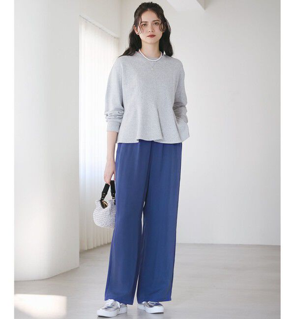 23区「【SLOW/一部店舗限定】キュプラフィブリルクロス サイドライン ワイドパンツ」|その他|