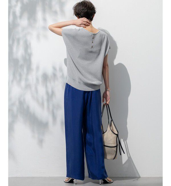 23区「【SLOW/一部店舗限定】キュプラフィブリルクロス サイドライン ワイドパンツ」|その他|