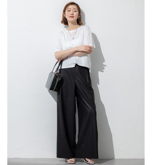 23区「【速乾性/汗じみ防止】半袖 クロップド IT Tシャツ」|Tシャツ・カットソー|