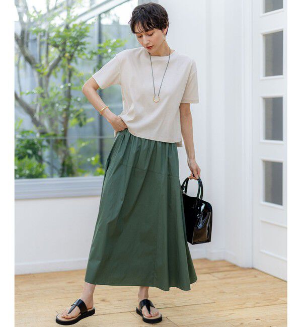 23区「【速乾性/汗じみ防止】半袖 クロップド IT Tシャツ」|Tシャツ・カットソー|