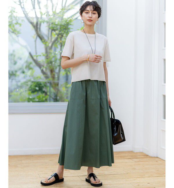 23区「【速乾性/汗じみ防止】半袖 クロップド IT Tシャツ」|Tシャツ・カットソー|