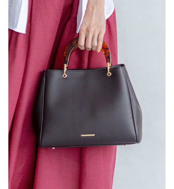 23区「アクリルハンドル バッグ」|ハンドバッグ|グレー系