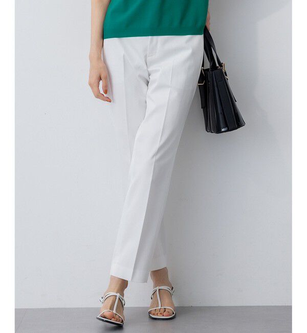 23区「【UVケア/洗える】コンパクトクロス テーパード パンツ」|その他|ホワイト系