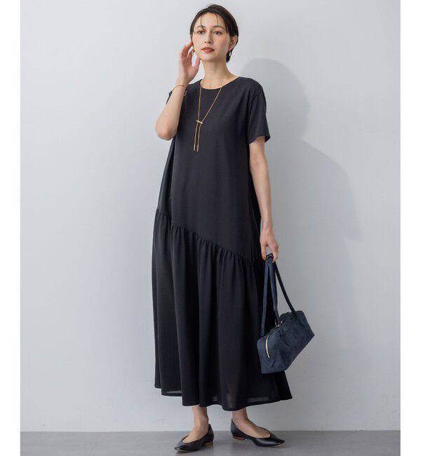 23区「【Oggi8月号掲載/接触冷感/洗える】ツイストコットンプレーティング ティアードワンピース」|ワンピース|