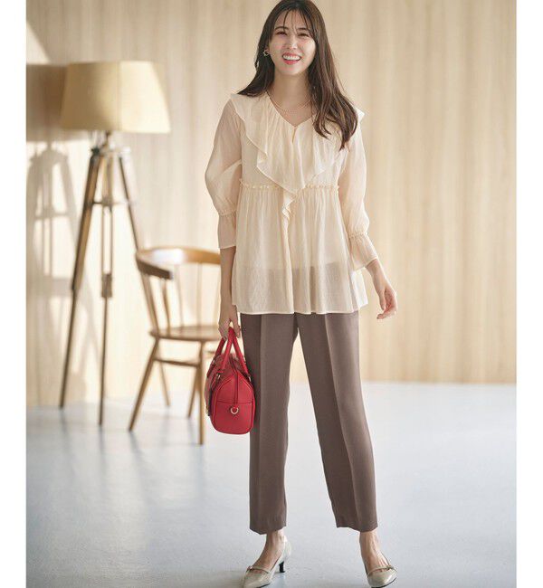 any SiS「【洗える】シアーヴィンテージライクラッフル ブラウス」|シャツ・ブラウス|