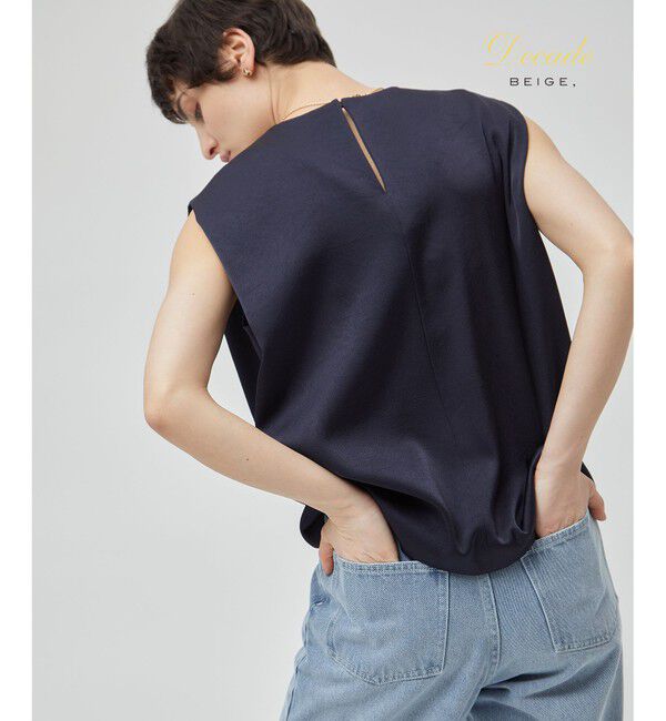 BEIGE,「【洗える】CINDY / ノースリーブブラウス」|シャツ・ブラウス|Navy