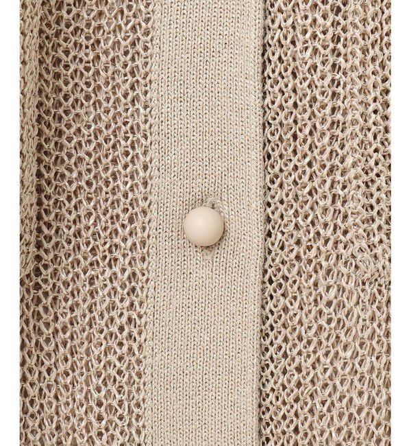 BEIGE,「【洗える】OPTICAL / ペーパーヤーンVネックロングカーディガン」|カーディガン|