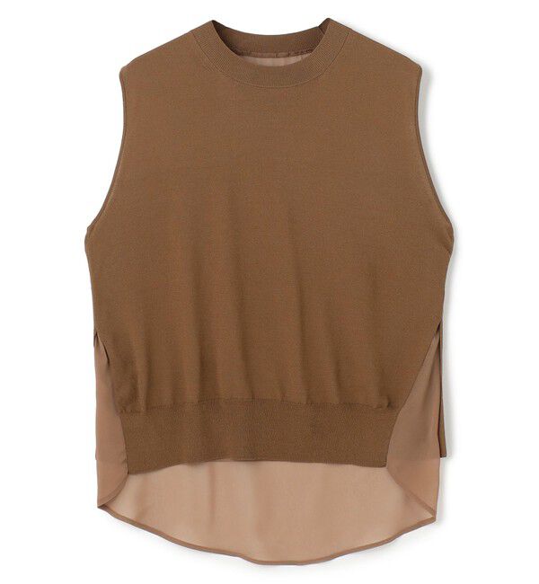 BEIGE,「【洗える】VALOIS / バックシフォンレーヤードニット」|ニット・セーター|