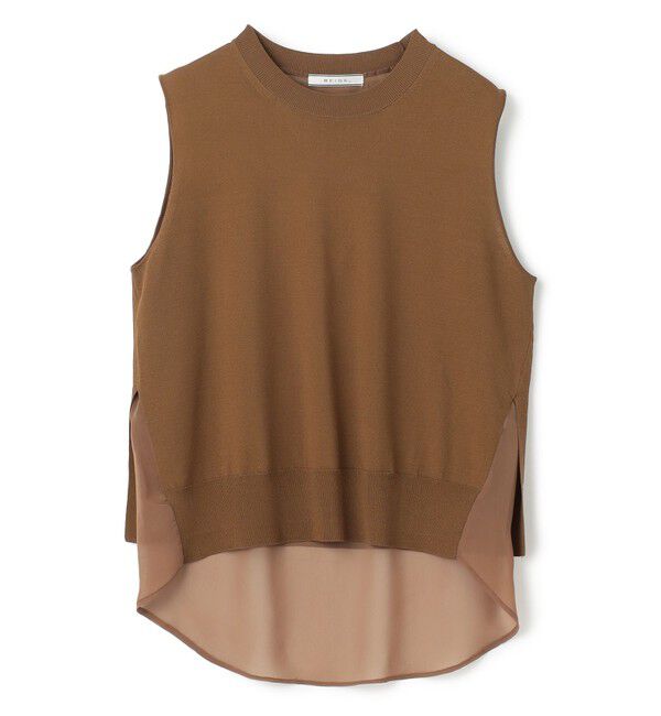 BEIGE,「【洗える】VALOIS / バックシフォンレーヤードニット」|ニット・セーター|