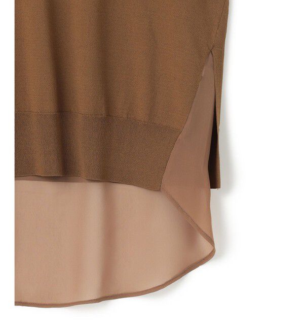 BEIGE,「【洗える】VALOIS / バックシフォンレーヤードニット」|ニット・セーター|