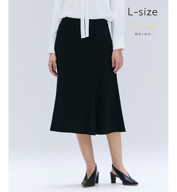 BEIGE,「【洗える・L-size】CINDY / フレアスカート」|スカート|Black x Black